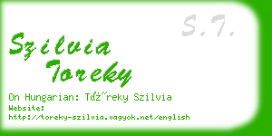 szilvia toreky business card